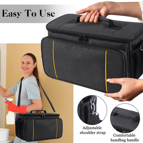 ZIORS Storage Bag Compatible with Gautye Handheld Steam Cleaner, Carrying Case with Removable Shoulder Strap Portable Steam Cleaner Storage Organizer with Extra Pockets, Bag Only