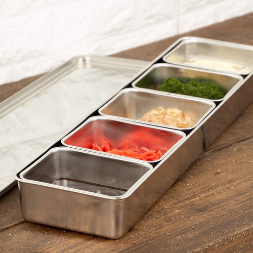 Endo Shoji TKG AYK11004 Seasoning Condiment Container, Length 17.1 x 5.7 x 2.4 inches (435 x 145 x 60 mm), Storage Container, Various Uses, Made of Rust Resistant Stainless Steel, Hygienic, Commercial