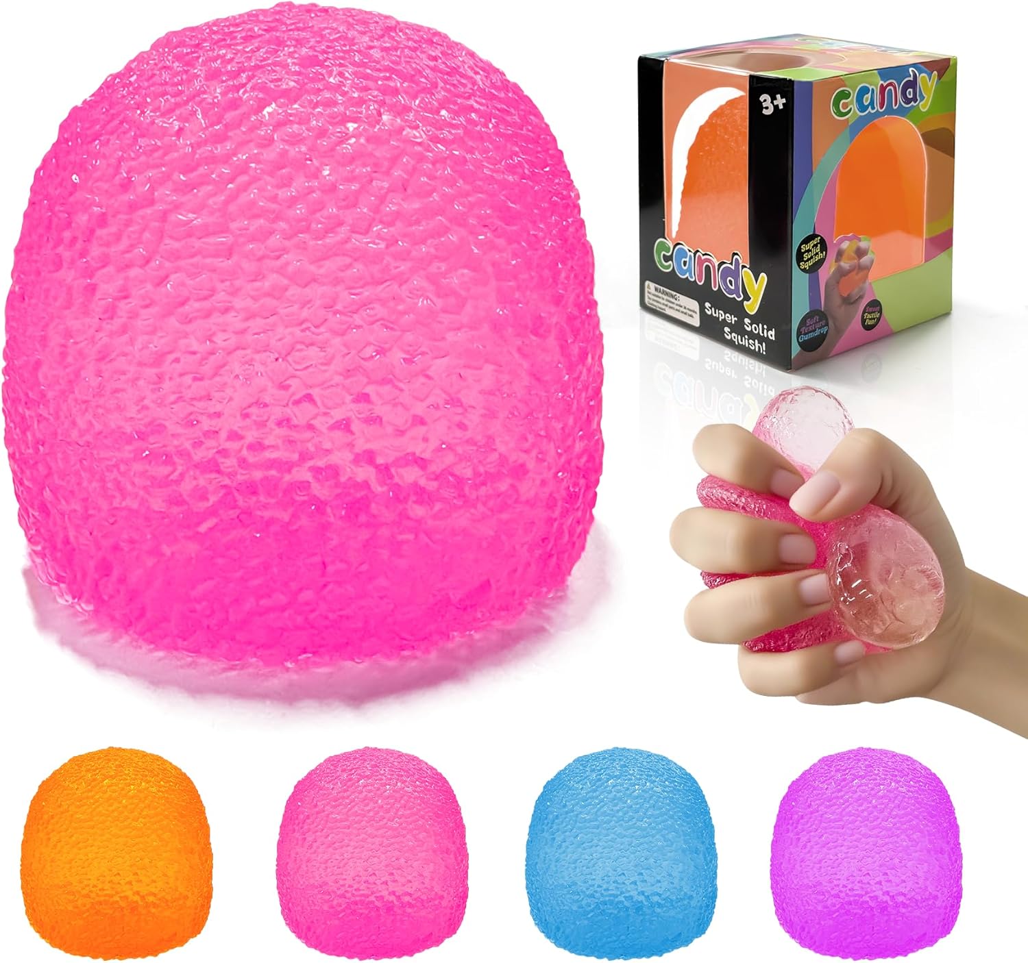 Skiennix Squishy Fidget Toy - Super Solid Squeeze Ball for Stress Relief | Pink Color, Ideal for Kids & Adults