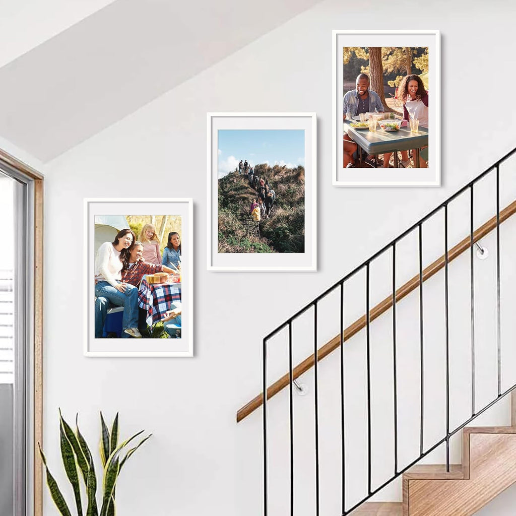 Upsimples 16x24 Picture Frame - Versatile Display for 14x20 Photos with Mat or 16x24 Without | White, 1 Pack