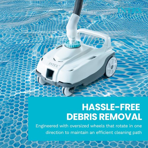 Intex 28006E ZX100 Automatic Pool Cleaner - Ideal for Large Pools | Effortlessly Cleans Floor & Removes Debris