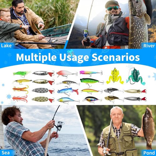 Fishing Advent Calendar 2025 - 24 Days of Fishing Lures | Perfect Xmas Gift for Men & Teens