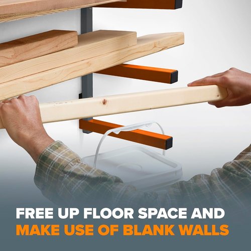 Bora Lumber Storage Rack | 3-Level Wall Mount Wood Organizer - 2 Pack for Garage Efficiency