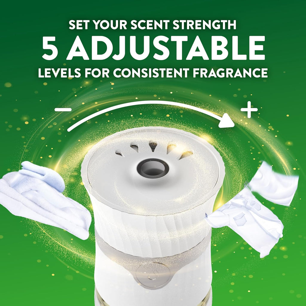 Air Wick Scented Oil Starter Kit - 2 Warmers + 6 Fresh Linen Refills | Eco-Friendly Air Freshener