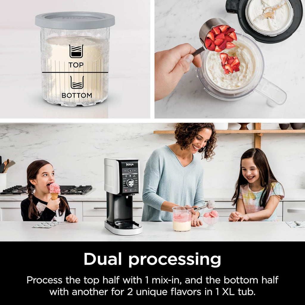 Ninja CREAMi Deluxe Ice Cream Maker - 11-in-1 Frozen Treat Machine with 4 Family-Sized Tubs, Silver