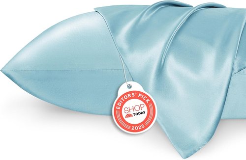Bedsure King Size Satin Pillowcase Set - Aqua Silky Pillow Cases for Hair & Skin, 20x36 Inches, 2-Pack