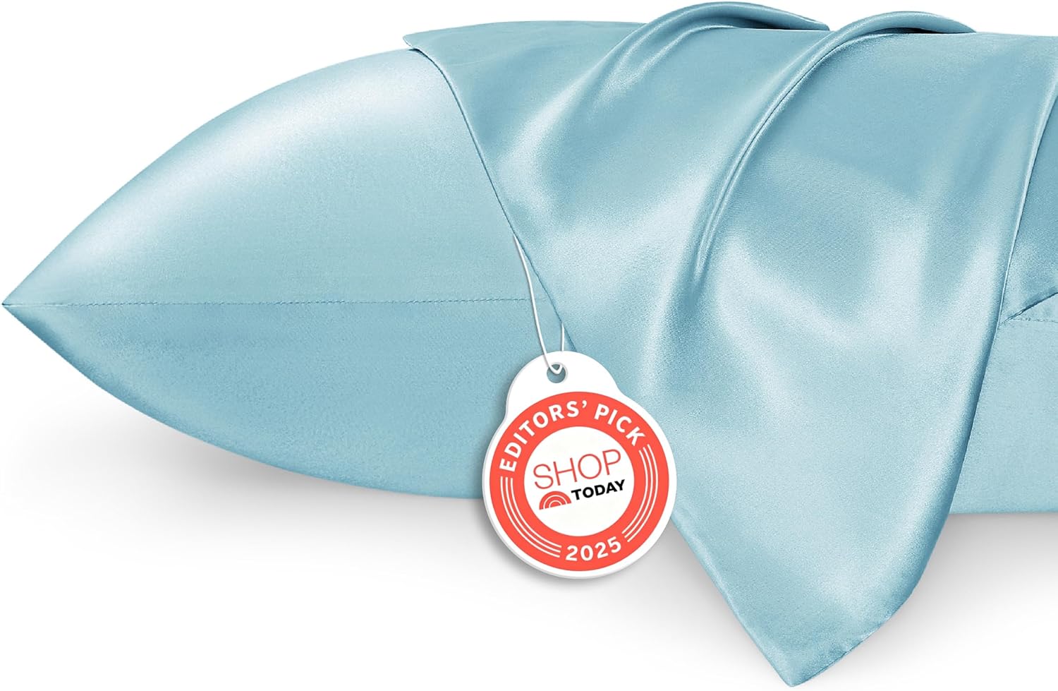 Bedsure Satin Pillowcases - Luxurious Silk-Like Queen Size Set of 2 | Aqua, 20x30 Inches, Envelope Closure