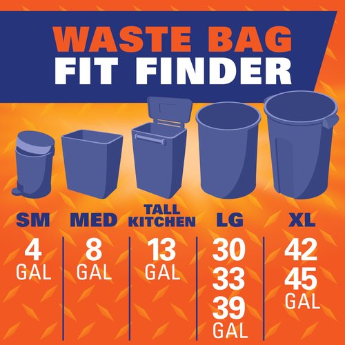 Hefty Strong Large Trash Bags, Black, 30 Gallon, 74 Count