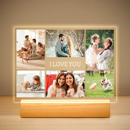 Greysky Custom Picture Frames - Personalized Photo Frame with Night Light | Unique Anniversary & Birthday Gifts for Him & Her