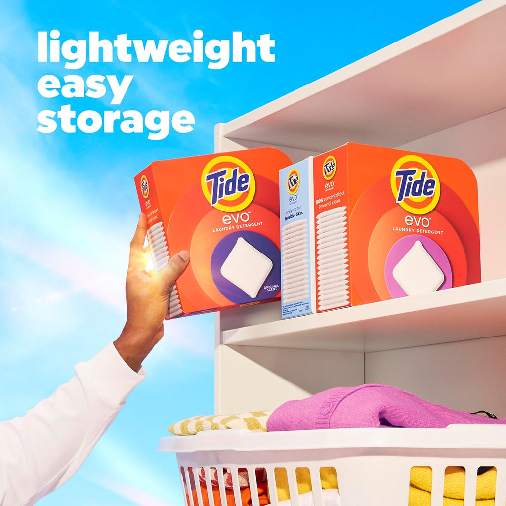 Tide Evo Original Scent Laundry Detergent - 42 Count Fiber Tiles for All Machines & Stain Removal