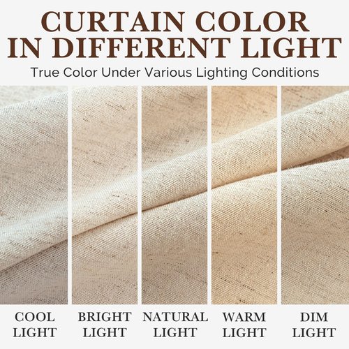 TURKIO Linen Shower Curtain Boho Beige Shower Curtains for Bathroom Thick Fabric Shower Curtain with Tassels Neutral Shower Curtains Rustic Farmhouse Bath Decor 72 Inch