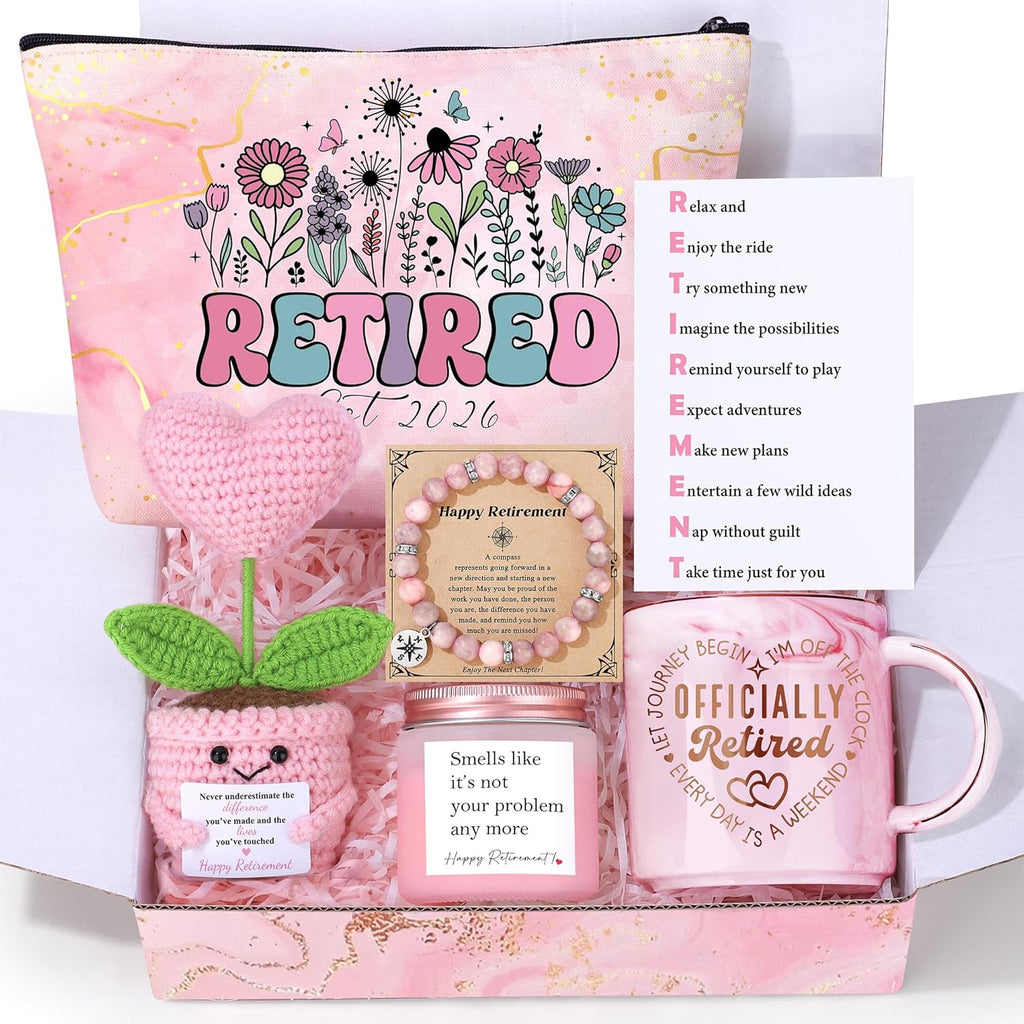 Regine Switzerland Retirement Gift for Women - Thoughtful Gift Basket Set of 6 for Coworkers, Teachers, Nurses, Moms