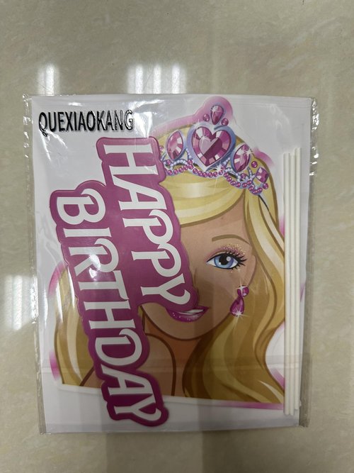 Girl Cake Topper Set Heart Glitter Happy Birthday Toppers Crown Headband for Girl Theme Wedding Birthday Baby Shower Party Decoration Supplies, 12 Pcs