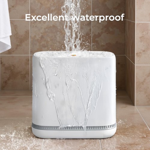 CTIME Small Bathroom Trash Can - Bathroom Garbage Can with Lid and Odor-Lock Seal | Waterproof - OneTouch Press for RV, Kitchen, Office (3 Gal)