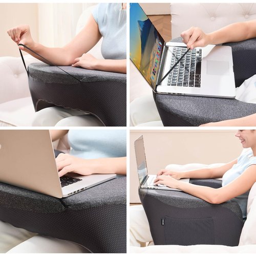 cooloo8 Reading Pillow, Lap Desk, Laptop Pillow for Lap, Large Gaming Pillow for Reading, Working, Gaming or Sitting in Bed Floor Couch(Dark Grey)