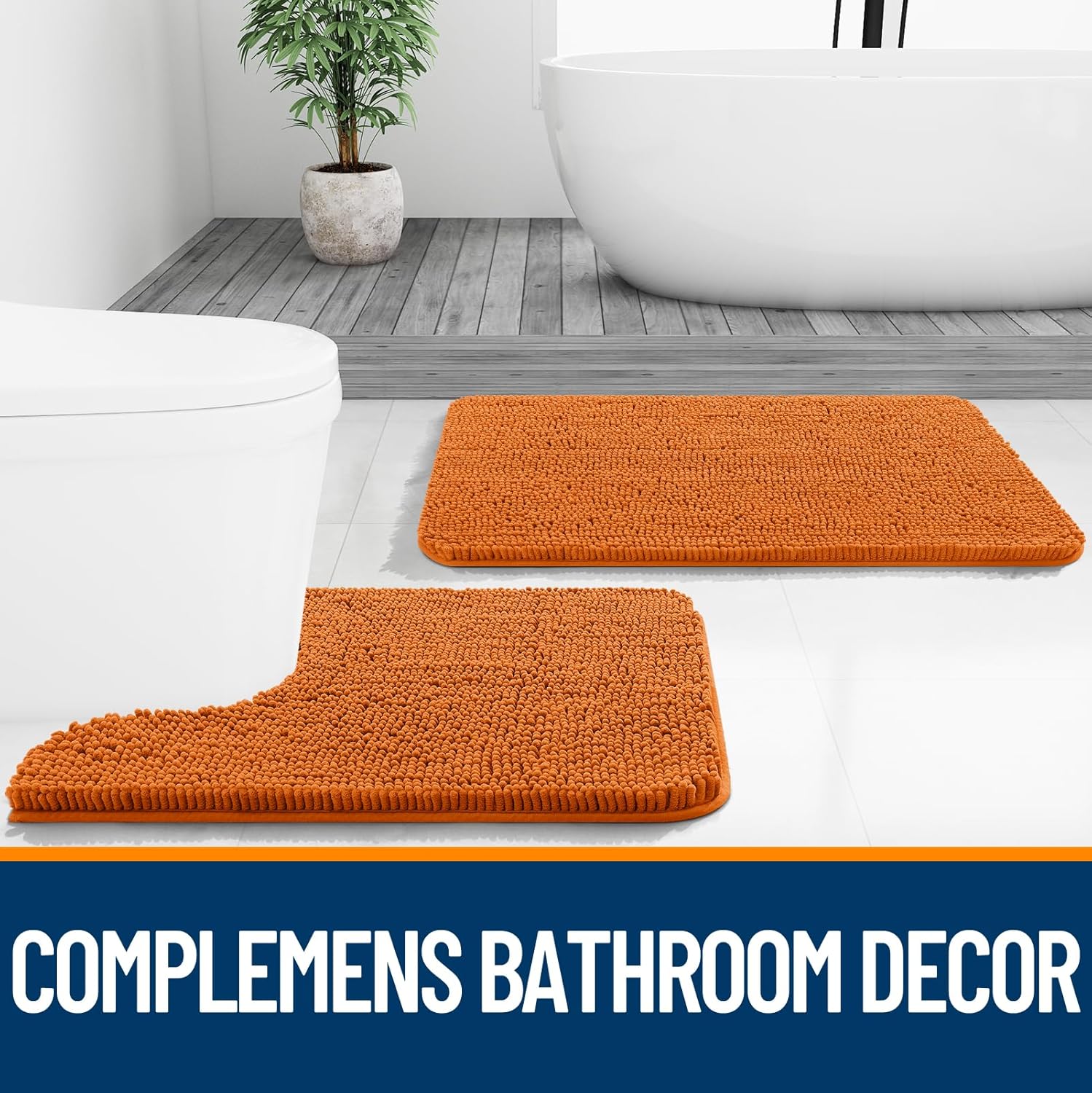 OLANLY Bathroom Rugs - Extra Soft Absorbent Chenille Mats | 30x20 Clay Color, Quick Dry & Machine Washable