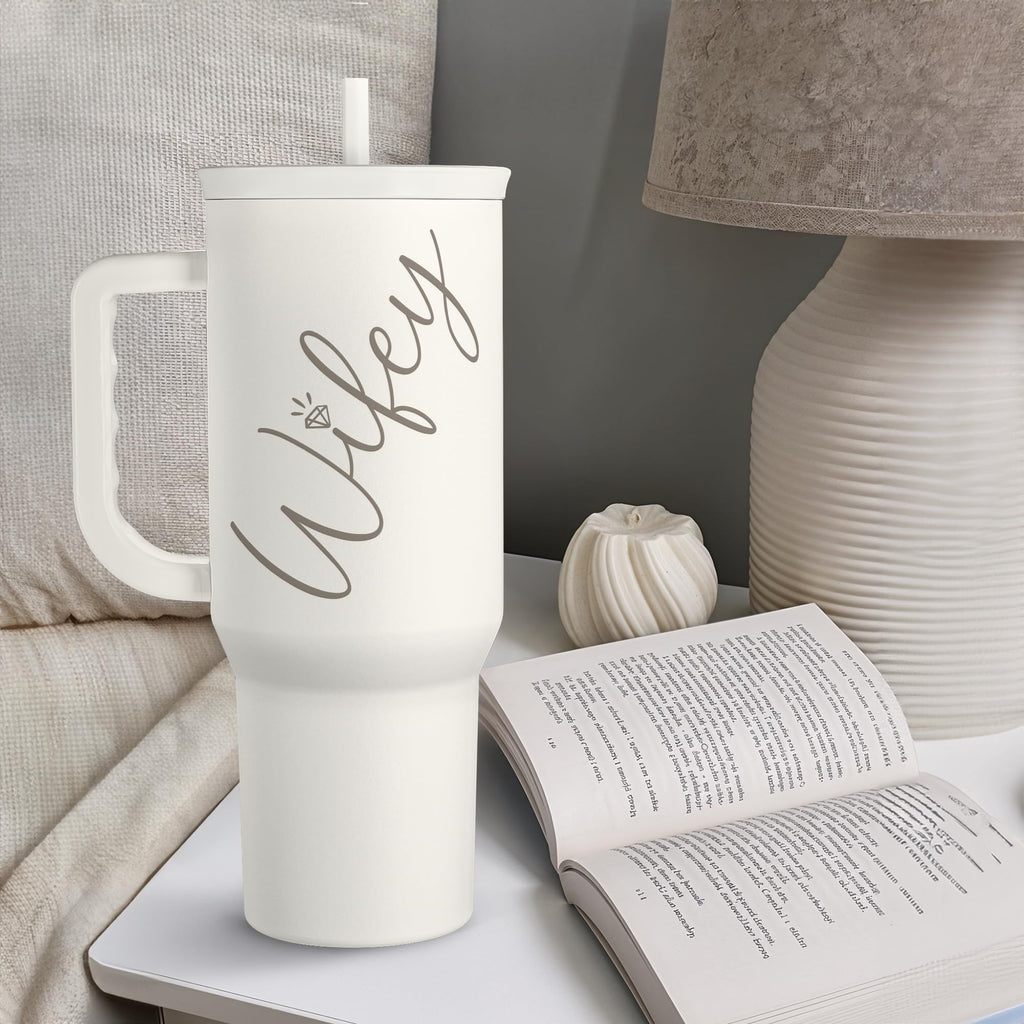 SANDJEST Gift for Wife from Husband – 40oz Insulated Stainless Steel Tumbler with Handle and Straw, Gifts for Anniversary, Birthday, Christmas, Valentine, Coffee Travel Mug