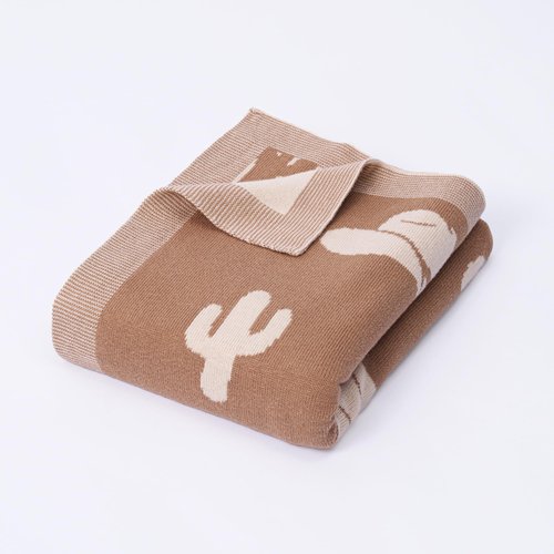 SWaddle AN Cactus Jacquard Baby Blanket, 30"x40" Two-Sided Breathable Throw Blanket for Boys and Girls, Newborn Infant Toddler Ideal for Gift
