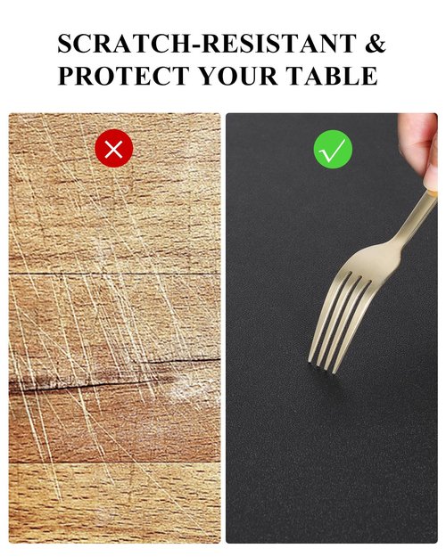 Furkit Black Plastic Table Cover Protector, 36" x 72" Waterproof Easy Flat PVC Desk Pad Mat, 1.5mm Thick Rectangle Vinyl Table Top Protector for Dining Room Table, Office, Dresser
