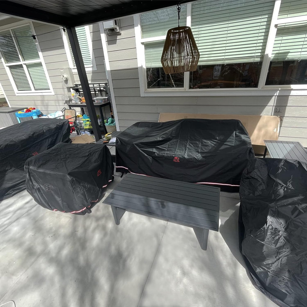 Turtle Life Heavy-Duty Waterproof Patio Furniture Cover - UV Resistant, Black, 56"L x 56"W x 29"H