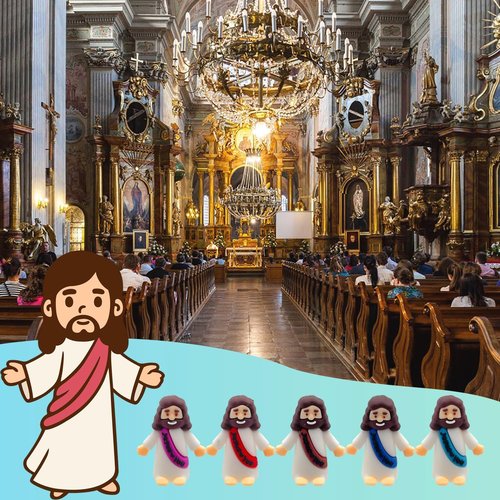 Little Pocket Jesus Figures by 50 PCS - Tiny Rubber Jesus Figurines for Easter Gifts | VBS & Sunday School