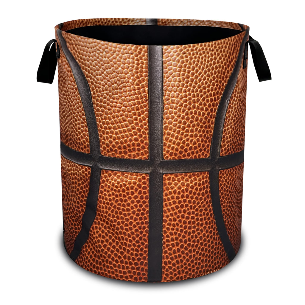 Basketball Laundry Basket Ball Texture Oxford Cloth Laundry Hamper With Handle Foldable Portable Clothes Storage Basket 18.9 X 16.5 Inch Storage Bag For Laundry Room/Bathroom/Bedroom/Dormitories
