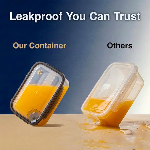 Compartmentalized Airtight Food Storage Containers by [Brand Name] - BPA-Free, Vented Lids, 5-Pack (5.5 Cups Each) for Meal Prep