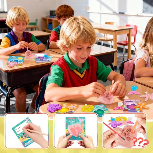 PaLeyFer 24Pack Valentines Day Cards w/ Heart-Shaped Plas-ter Dig Kits for Kids Students Classroom, Valentines's Day Gifts for Exchange Prize, Valentine's Party Favors for Boys Girls