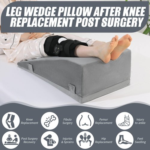 ROYALAY Leg Elevation Pillows for After Surgery, Adjustable Height Knee Surgery Recovery Equipment, Knee Replacement Recovery Aids for Hip Ankle Pain Relief Patent Pending, Double Leg