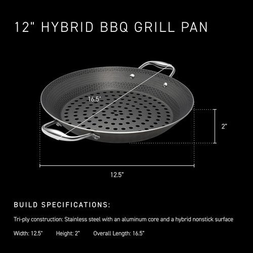 HexClad Hybrid Nonstick Grill Pan - Dishwasher-Safe & Oven-Safe Up to 900°F | Perfect for BBQ Cooking