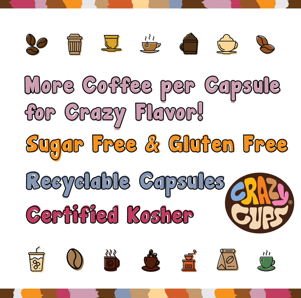 Crazy Cups Decaf Blueberry Coffee Pods Variety Pack, Decaf Magic Berries Hot or Iced Flavored Hot or Iced Coffee Pods, Single Serve Recyclable Pods Compatible With Keurig K Cup Brewers, 24 Count