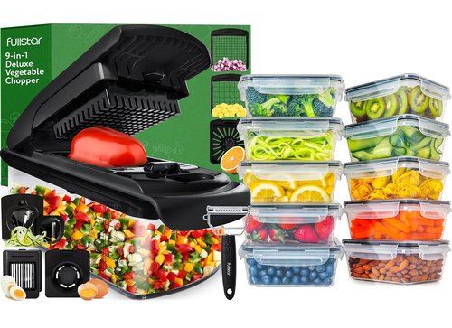 fullstar 9 in 1 Black Chopper + 20 Pack Food Container