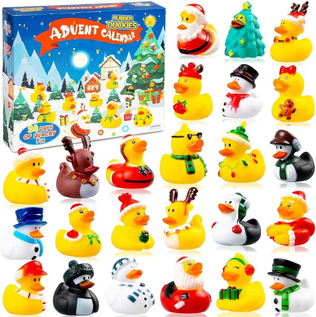 2025 Advent Calendar - Rubber Duck Countdown Toys | 24-Piece Christmas Set for Kids & Toddlers