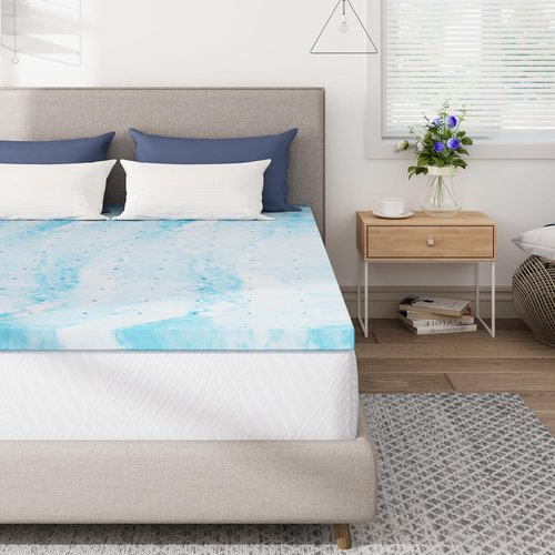 CH Charme Mattress Topper - 2 Inch Gel Infused Memory Foam for Back Pain Relief | Twin Size, Cooling Pad, CertiPUR-US Certified