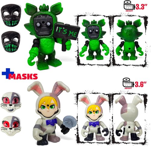 FNAF Mini Figures Collection - 12 Pcs Inspired by Five Nights at Freddy's with Masks | Action Figures Set