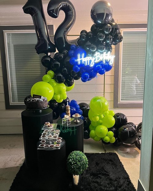 Black Number 12 Balloon - 40 Inch 12th Birthday Decoration for Boys & Girls Party Supplies