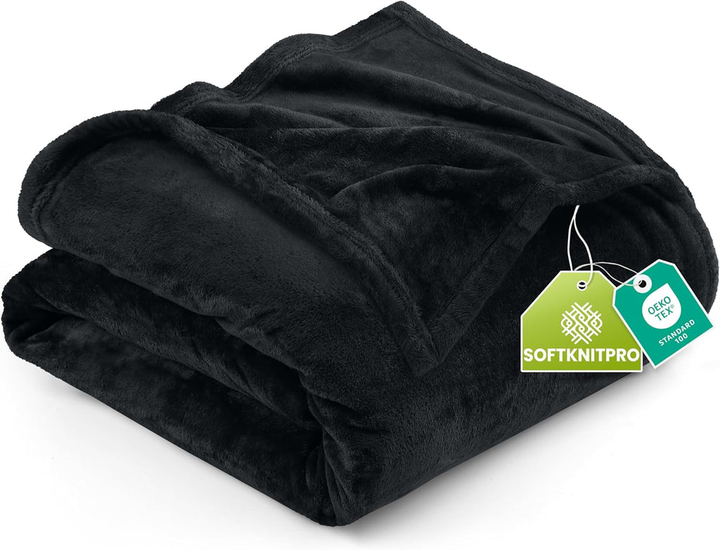 Utopia Bedding Fleece Blanket - Full Size Black 300GSM Luxury Soft Microfiber (90x84 Inch)