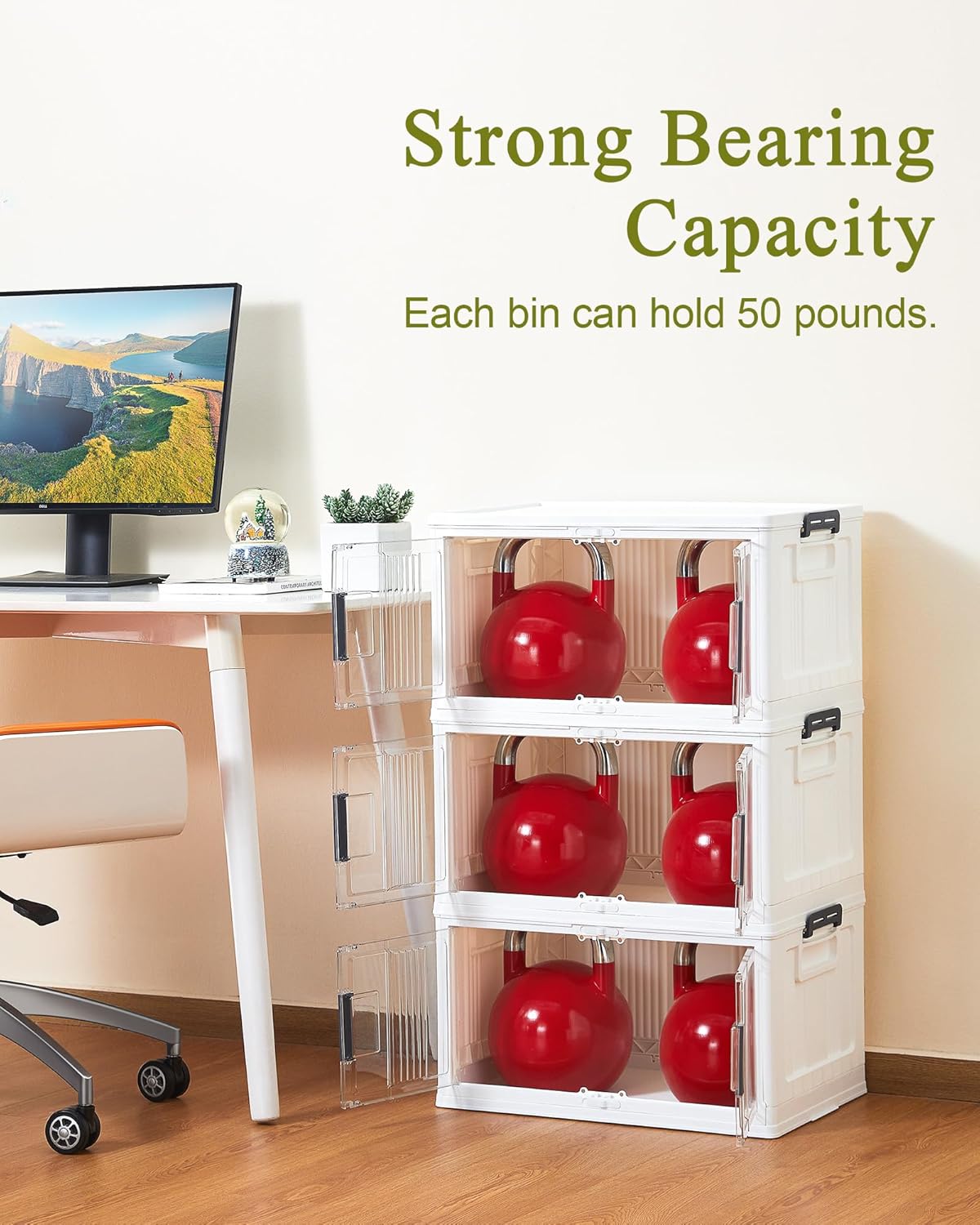 OlarHike 144QT Lockable Storage Bin - Durable & Versatile | Includes 22oz Cream Coffee Canister