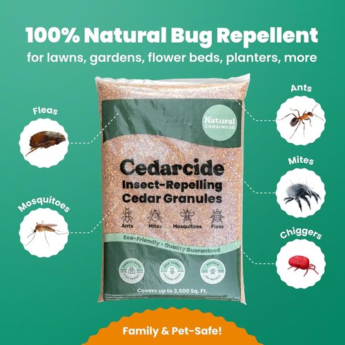 Cedarcide Original Cedar Granules - Natural Flea, Tick & Mosquito Repellent for Yard & Garden | 8 lb Covers 3,500 sq ft