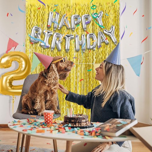 Gold Backdrop | Foil Curtain Decorations for Birthdays, Bachelorette Parties & Events - 6ft x 3ft