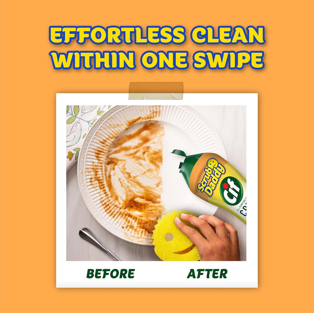 Scrub Daddy Sponges & Cif All-Purpose Cleaner - Non-Scratch Kitchen & Bathroom Cleaning Kit