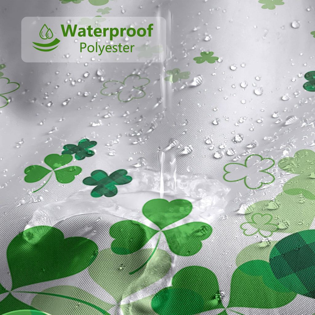 MEHOFOND St. Patrick's Day Clover Shower Curtain,Green Shamrock Clover St Patricks Day Shower Curtain,Shamrock Bathroom Decor Curtains,Irish St Patrick's Day Fabric Curtain 72x72 in
