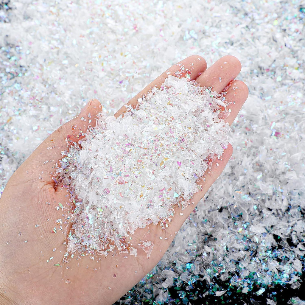 Skiennix Fake Snow Decoration - Sparkling Faux Snow for Winter Weddings & Christmas Decor (50g)