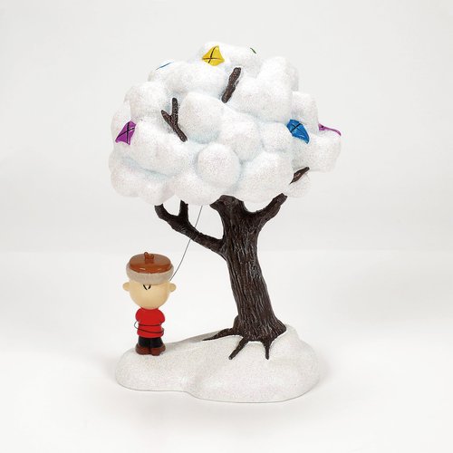 Department 56 Peanuts Village Accessories Charlie Brown and the Kite Eating Tree Figurine, 6.9 Inch, Multicolor