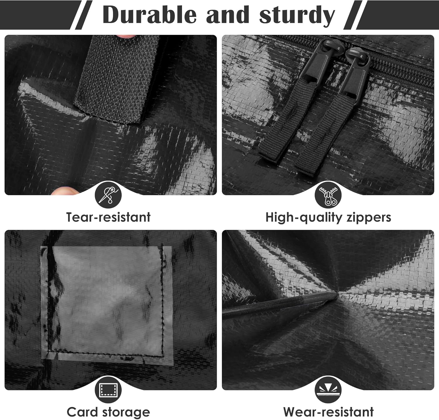 Skiennix 6 Pack Moving Bags - Extra Large 93L Heavy Duty Waterproof Storage Totes | Black