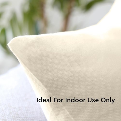 Encasa XO Throw Pillow Covers - Set of 2 Natural Cotton 12x12 in | Decorative Cushion Covers with Improved Zipper for Living Room & Sofa