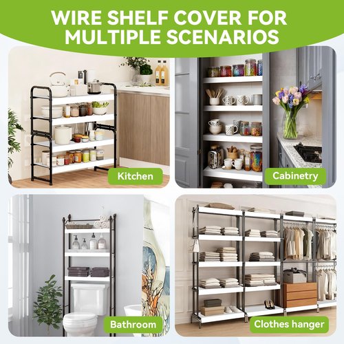 HKXALHHDD 5 PCS Wire Shelf Covers,24 * 16 Wire Rack Covers for Shelves,PVC Wood-Look Faux Shelf Cover for Wire Shelving,Moisture Resistant Durable,Easy to Cut Install,Shelfs Cover for Pantry Closet