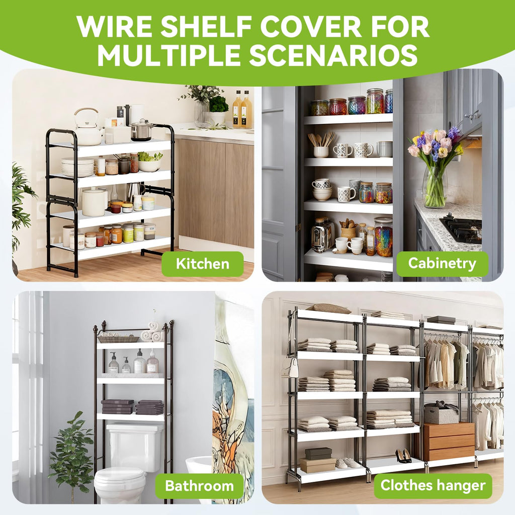 5 PCS Wire Shelf Covers,24*12 Wire Rack Covers for Shelves,0.31in Thick PVC Wood-Look Faux Shelf Cover for Wires Shelving,Moisture Resistant Durable,Easy to Cut Install,Shelves Cover for Pantry Closet
