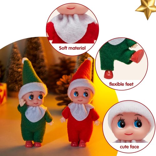 JOYIN Christmas Elf Plush Dolls - Soft Tiny Toys for Kids | Perfect Party Favors & Holiday Decor