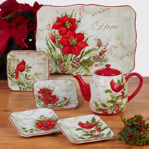 Certified International Winter's Medley 11" Dinner Plates, Set of 4, Multicolor, Large